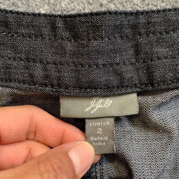 J Jill Pants Womens 2 Gray Linen Blend Stretch Wide Leg Welt Pockets Trousers - Picture 6 of 10